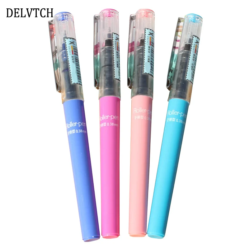 

DELVTCH 1Pcs/set 0.38mm Color liquid Type Ballpoint Pen Signature Pencil Office School Gel Pen Student Writing Stationery