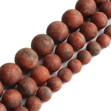 С тусклой полировкой, матовая с натуральным камнем бусины Красного камня яшмы, круглые бусины для изготовления ювелирных изделий браслет Цепочки и ожерелья 4/6/8/10 мм