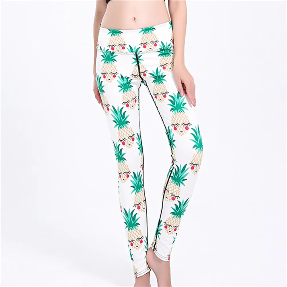 Novelty Pineapple 3D Legging Women Casual Push Up Sportswear Clothing