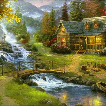 

Needlework Diamond Embroidery Cross Stitch kit 3d Diy Diamond Painting Square Rhinestones Diamond Mosaic Beautiful Countryside