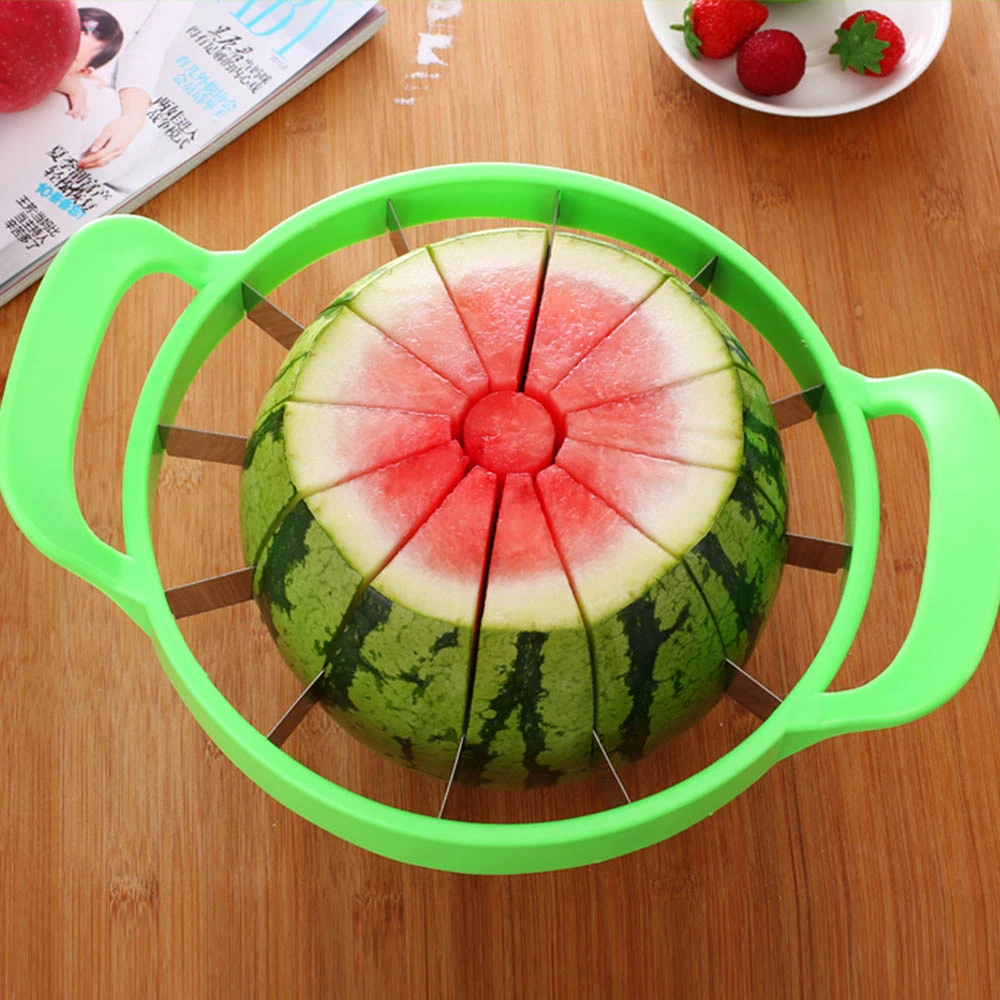 Pasteque Cutter Couteau Fruit De Pasteque Split Fonction Pasteque Melon Trancheuse Securite Pratique Cuisine Cut Outils Vert Blanc Aliexpress