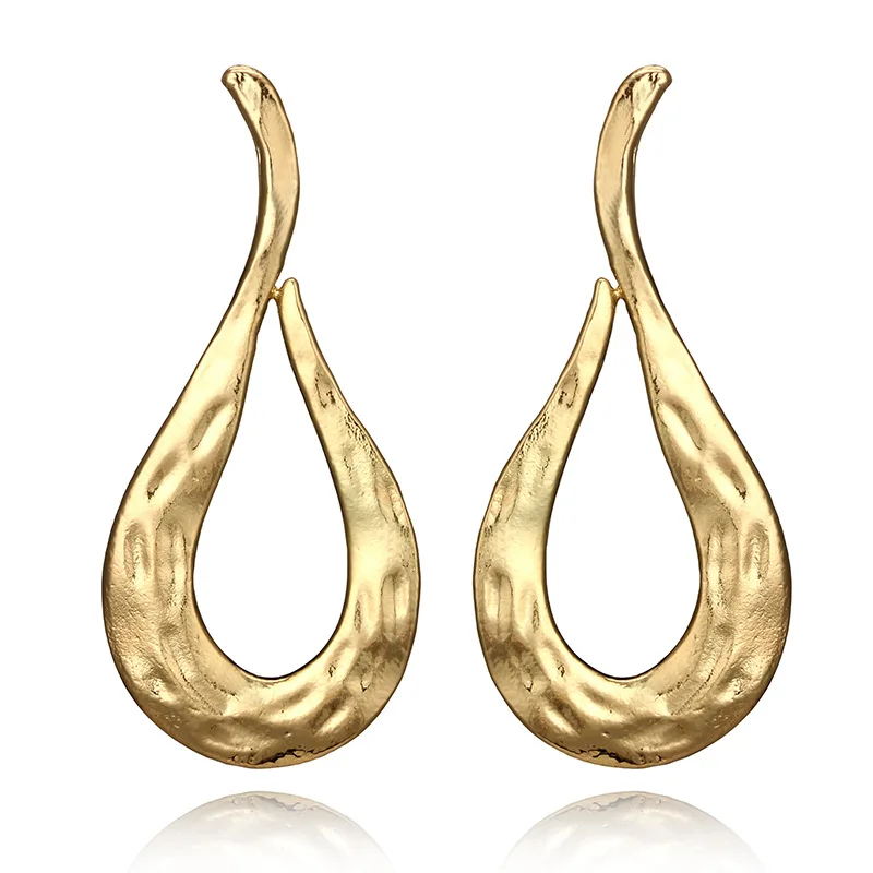 

2018 New Bohemian Exaggerate Twisted Metal Drop Earring Gold Alloy Dangle Earring Brincos for Women Jewelry Accessories gift