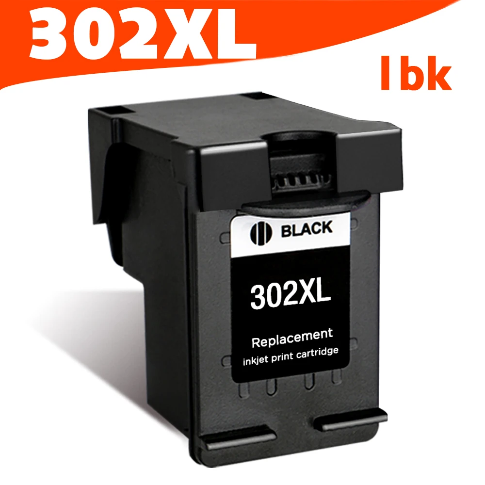 CMYK SUPPLIES 1pcs Compatible Black Color for HP 302 XL Ink Cartridge