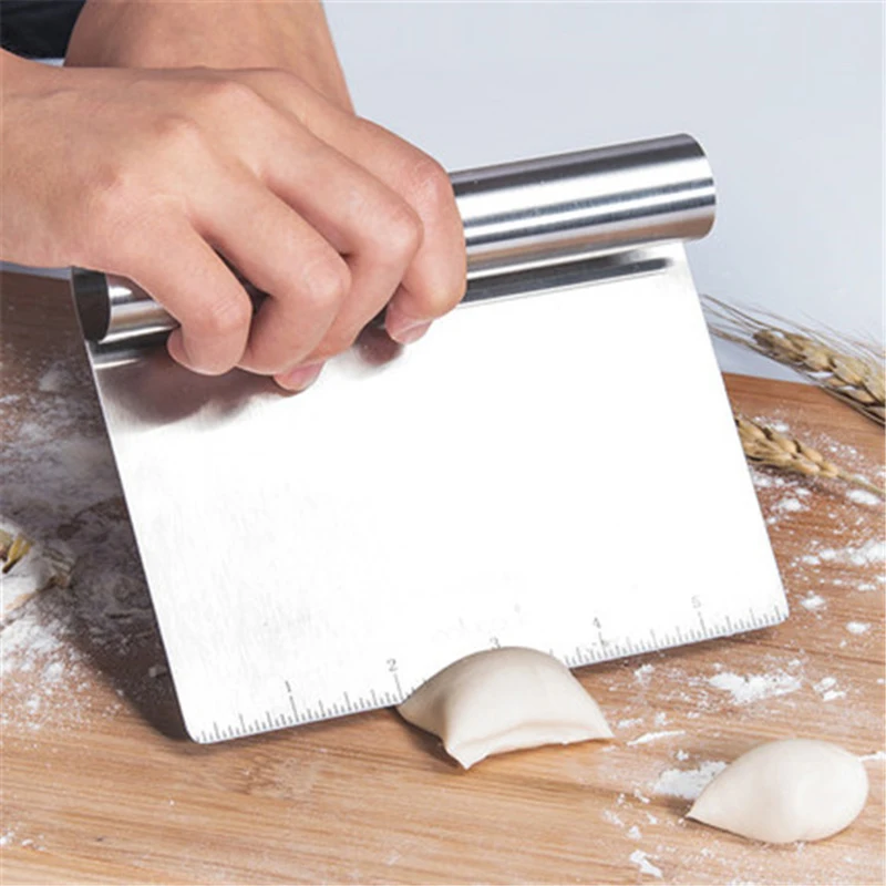 Stainless Steel Dough Scraper Cutter Pizza Pastry Spatula Cake Baking Tool Scale