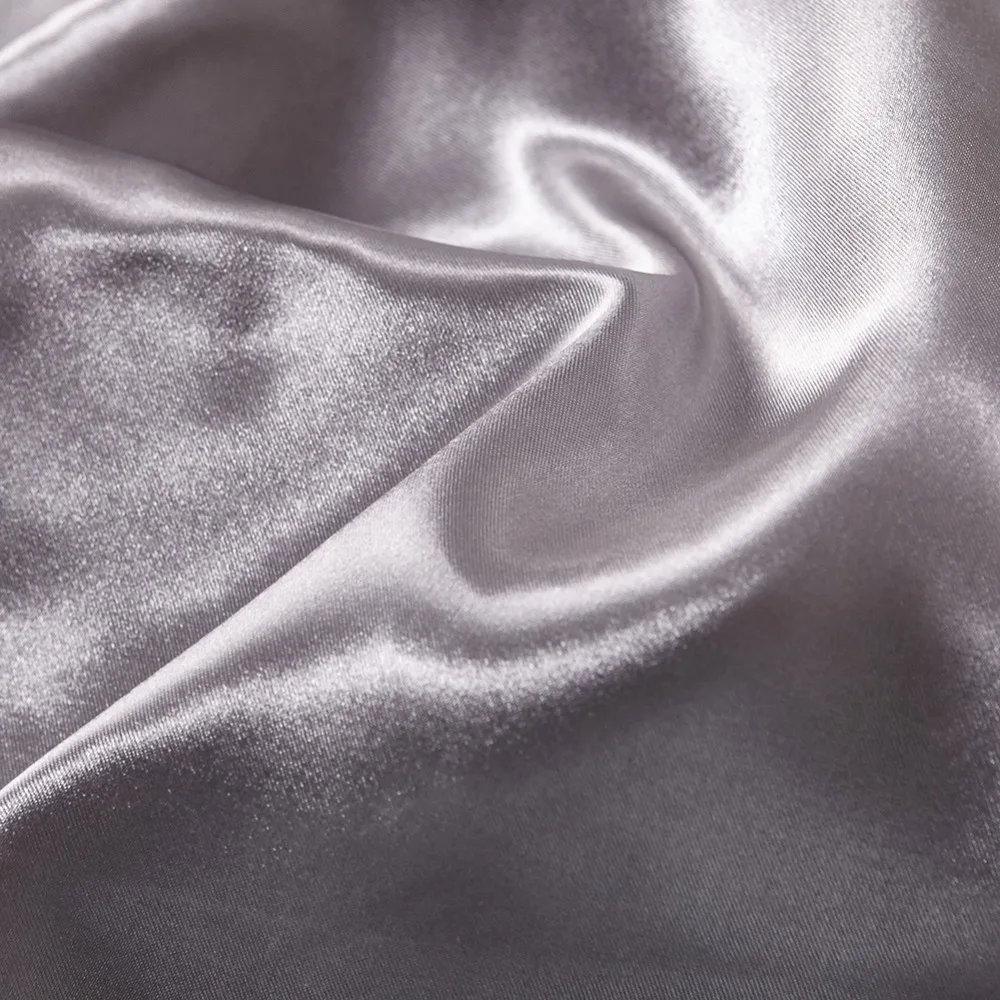 Сплошной цвет сатин искусственный шелк серый комплект постельного белья пододеяльник набор США Твин Королева Король Великобритания одиночный двойной король шелковистая простыня 2/3/шт