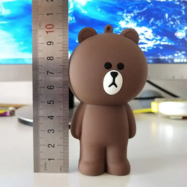 Корейский 3D Силиконовый коричневый медведь Кони контейнер для карандаша сумка Детские игрушки Совместимость с чехол для монет детский брелок coni игрушка - изображение