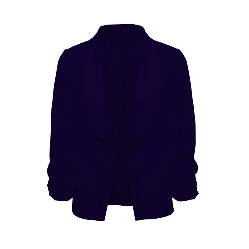 Fashion Women 34 Sleeve Blazer Formal Elegant Ladies Casual Daily  Open Front Short Cardigan Suit Jacket Work Office Coat #5F08 (18)