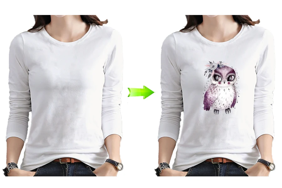 Cute Owl Clothing Stickers DIY Patches Iron-on Transfers A-level Washable Appliques Accessory Decoration 17x24cm2