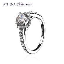ATHENAIE 925 пробы Серебряное блестящее CZ классическое элегантное Стильное женское кольцо для женщин anillos mujer помолвочная распродажа