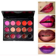 15 цветов матовая помада ПАЛИТРА Макияж стойкая Косметика набор губ Макияж матовая помада, макияж инструменты женский модный подарок