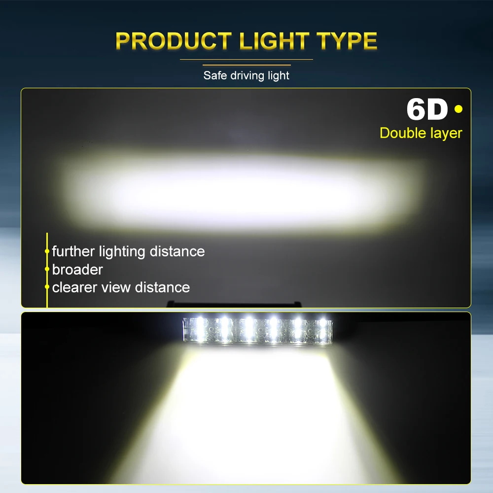 CO светильник " двухрядный 6D светодиодный светильник 36 Вт точечный/наводнение внедорожный светодиодный рабочий светильник 12 В водительский противотуманный фонарь для грузовика 4X4 4WD ATV светодиодный бар