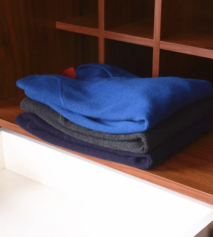  100%cashmere Vneck knit men casual loose pullover sweater S-XL solid color retail wholesale