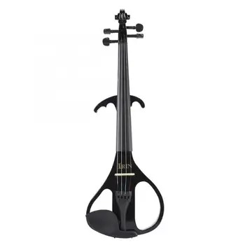 

Solid Wood Stringed Instruments Black 4/4 Maple Electroacoustic Violin With Bow Rosin For Musical Lovers Beginners High