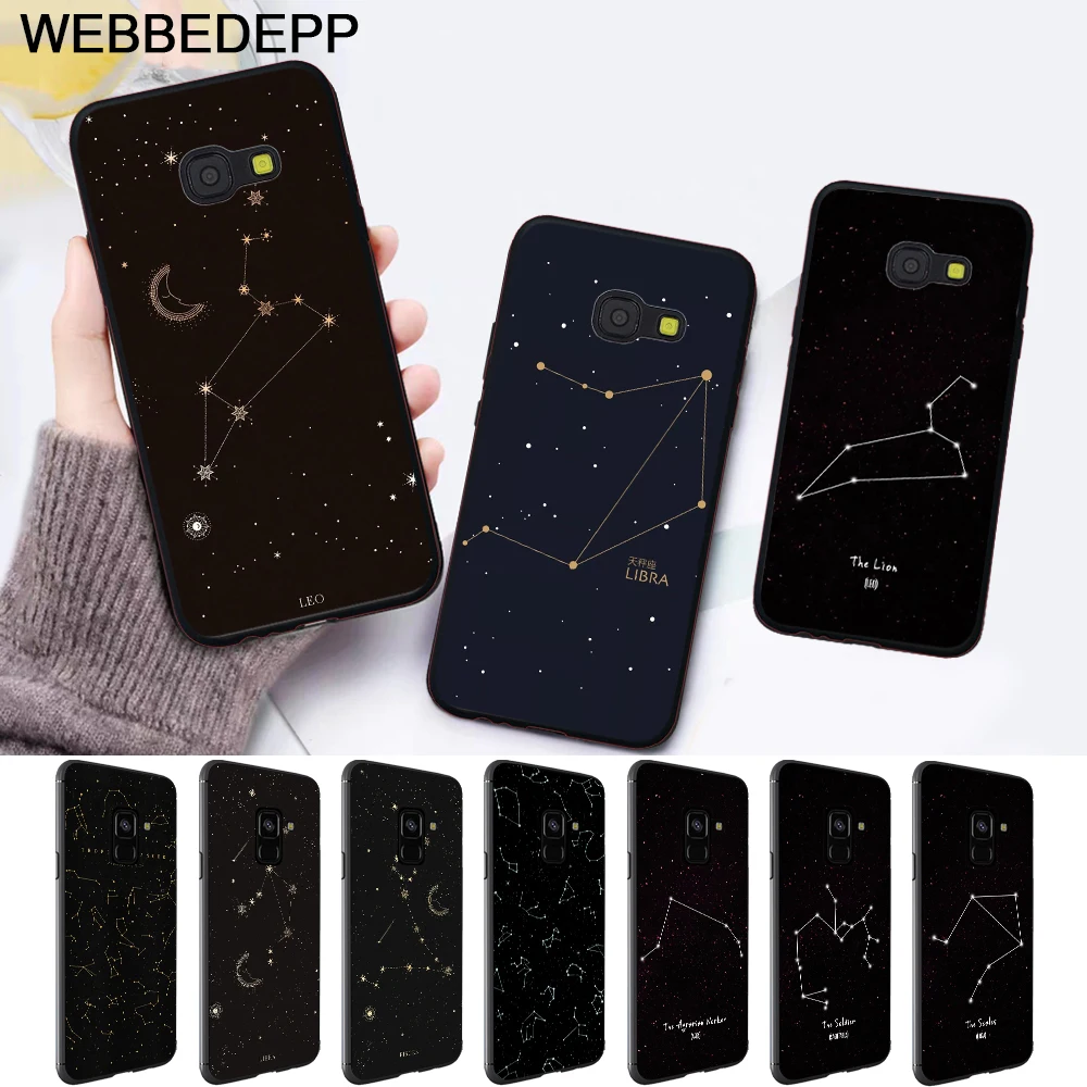 

WEBBEDEPP 12star sign Leo Libra Scorpio Silicone Case for Samsung A3 A5 A10S A30S A50S A6 Plus 2018 A7 A8 A9 A10 A30 A50 A70 J6
