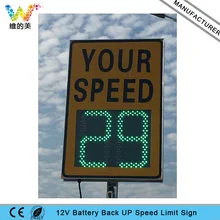 Водонепроницаемый по индивидуальному заказу Алюминий проезжей части Перемычка 12V Батарея питание радар Скорость знак ограничения