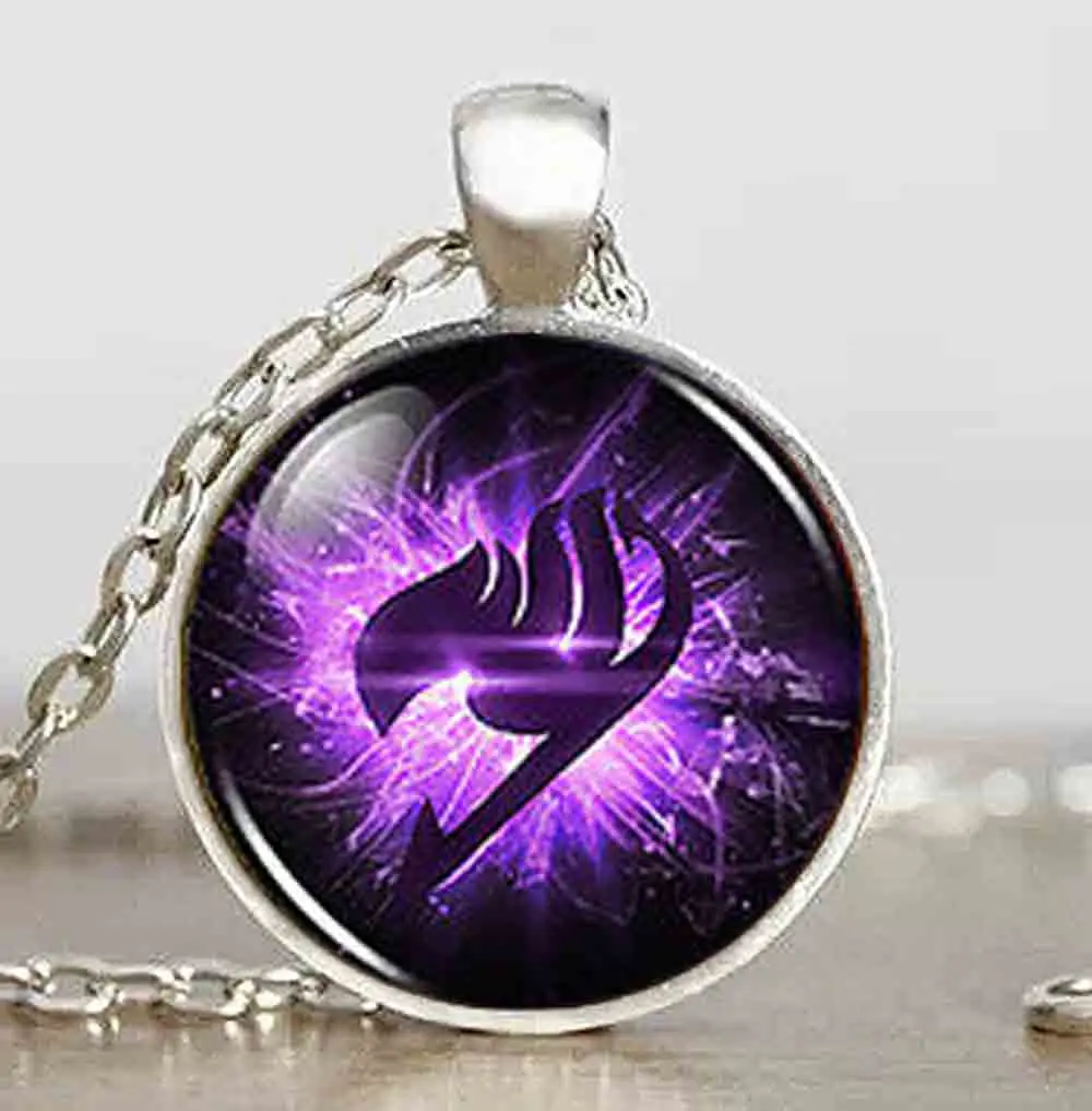 

Anime Fairy Tail Guild Marks Purple Wing Pendant Steampunk Necklace dr who 1pcs/lot alice in wonderland jewelry men vintage 2017