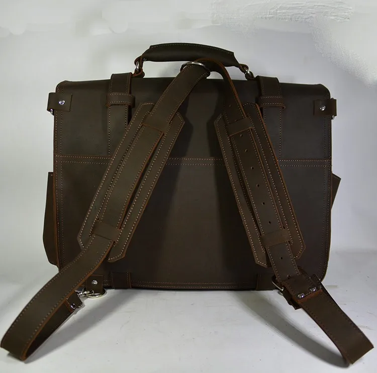 Мужской большой кожаный дорожный рюкзак crazy horse, прочный 18 дюймов, большая дорожная сумка из натуральной кожи, сумка для выходных, Большой рюкзак