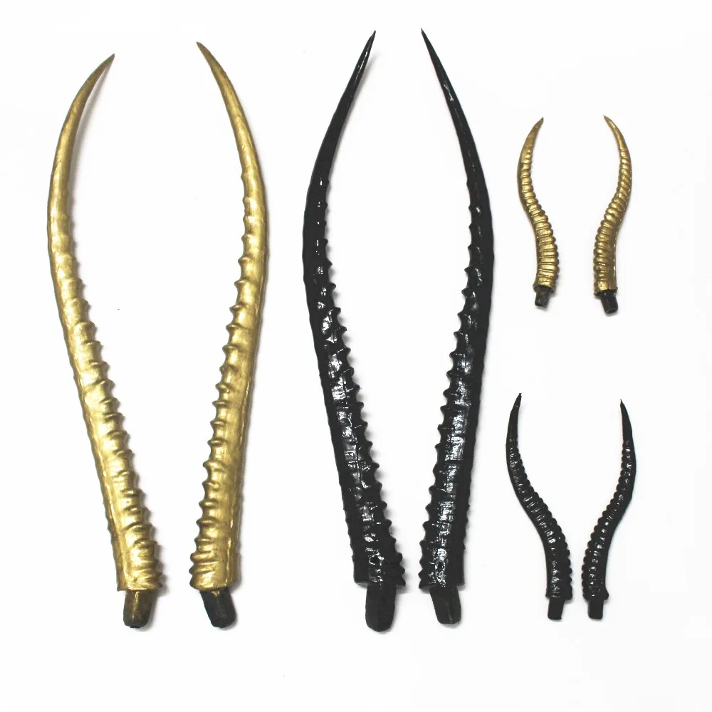 

Handmade Black Simulation Plastic Antelope Horn Cosplay DIY Headband Props Simulation Artificial Antelope Horns