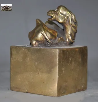 

Christmas Collect Chinese Brass Copper camel Camels Llama Animal Statue Seal Stamp signet Halloween