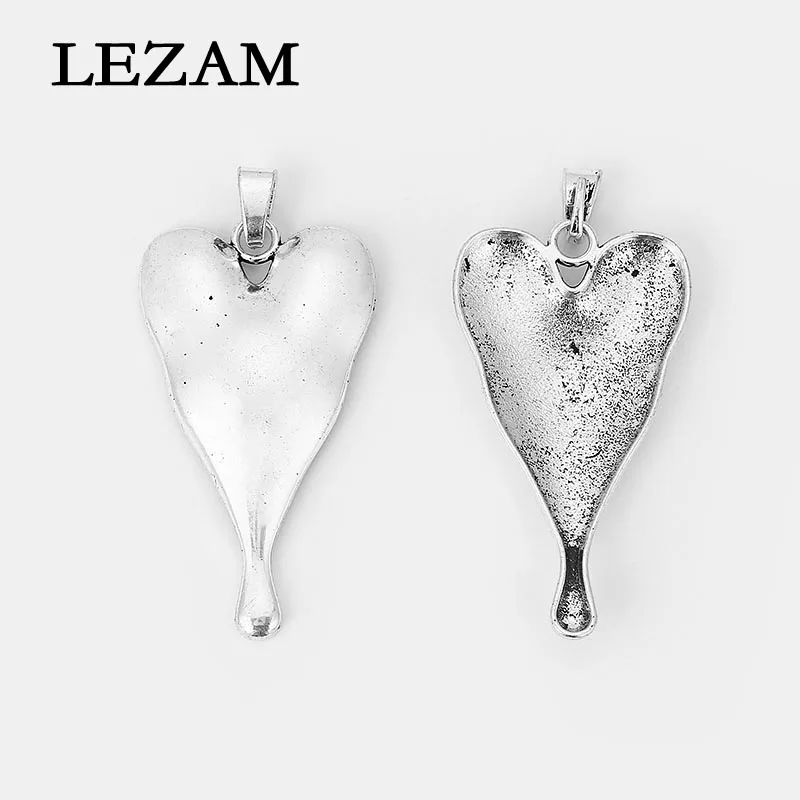 

2pcs Fashion Heart Pendant Charms Large Heart Pendant Amulet For Necklace Jewelry Making Findings Material 80x45mm