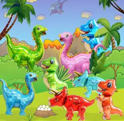 Шапка с рисунком большой 4D шагающий динозавр фольги Воздушные шары День рождения украшения Дети Babyshower пол раскрывает динозавр вечерние