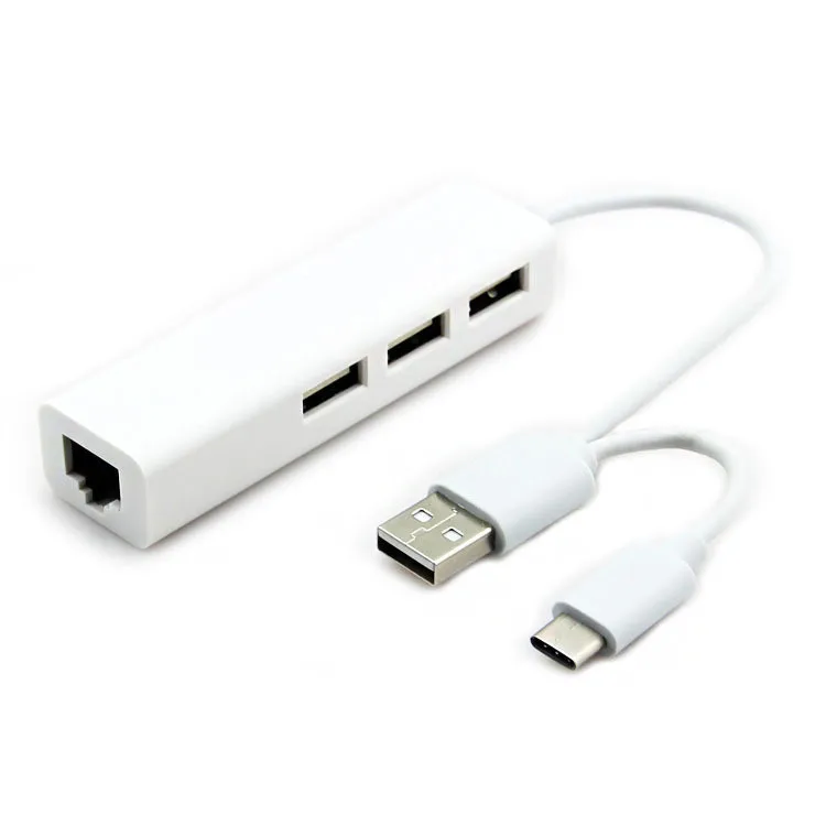 CARPRIE USB 3,1 Тип C до Gigabit Ethernet сетевой USB 2,0 3-Портовый Концентратор Ethernet кабель сетевой адаптер 6J12 Прямая