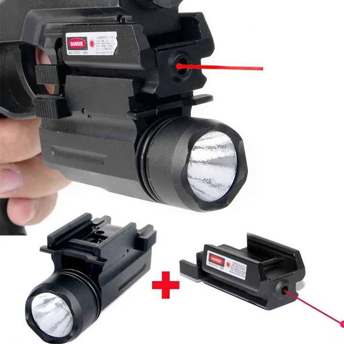 Red Dot Laser Vue Tactique LED lampe de Poche Combo Chasse Accessoires pour Pistolet Pistolets Glock