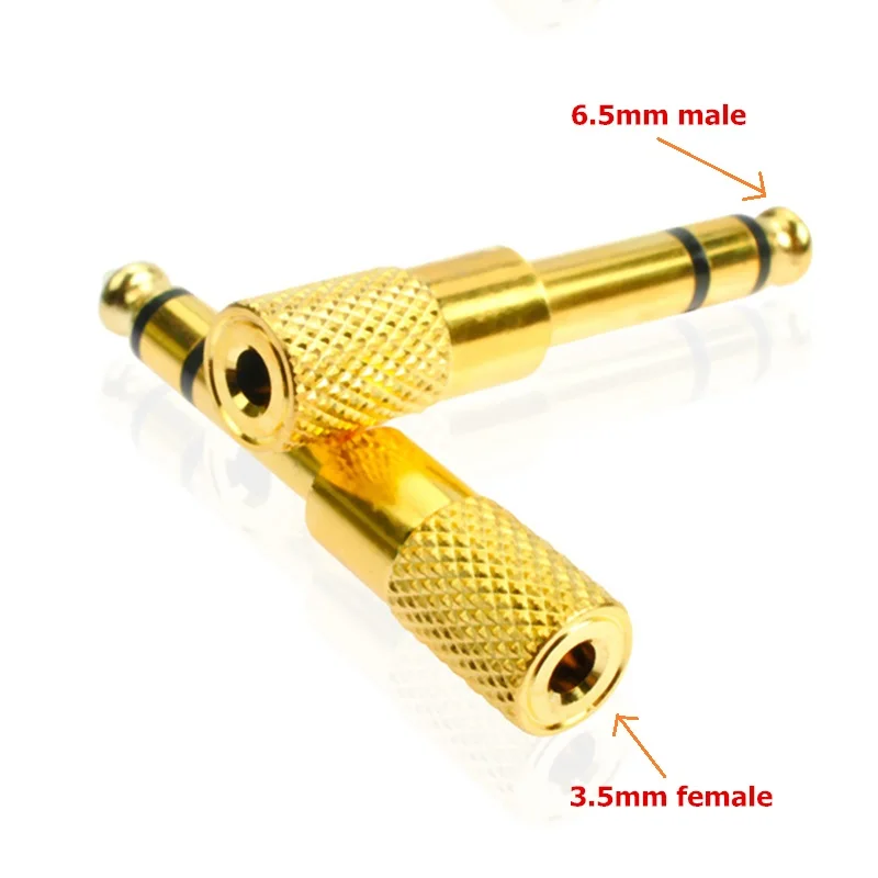 Rankman 5pcs 3.5mm to 6.5mm Adapter Connector 6.5 to 3.5 Audio AUX Converter for PC Amplifier Keyboard Mic