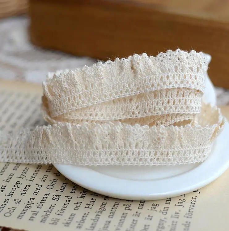 Lace Accessories 5 Meters Cotton Elastic Lace Trim for DIY