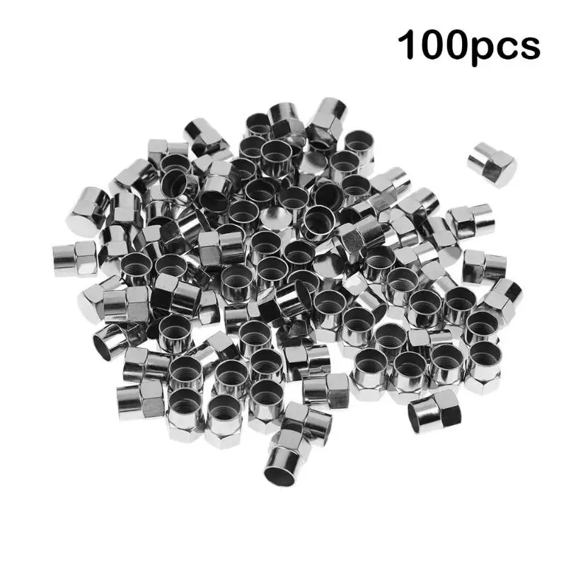 

100Pcs/set Chrome Plated Plastic Wheel Tire Valve Stem Caps for Schrader Valves Car Tire Valve Universal Auto Truck Bike Cap New