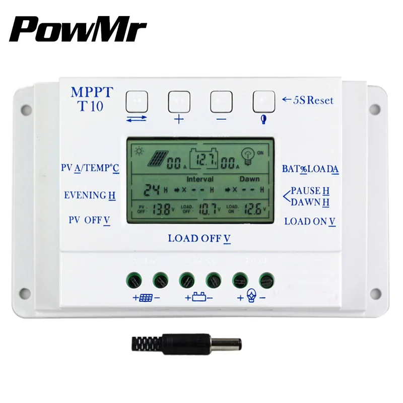 

Solar Controller 10A 12/24V PWM LCD Smart Automatic Identification Charger Street Light Controller