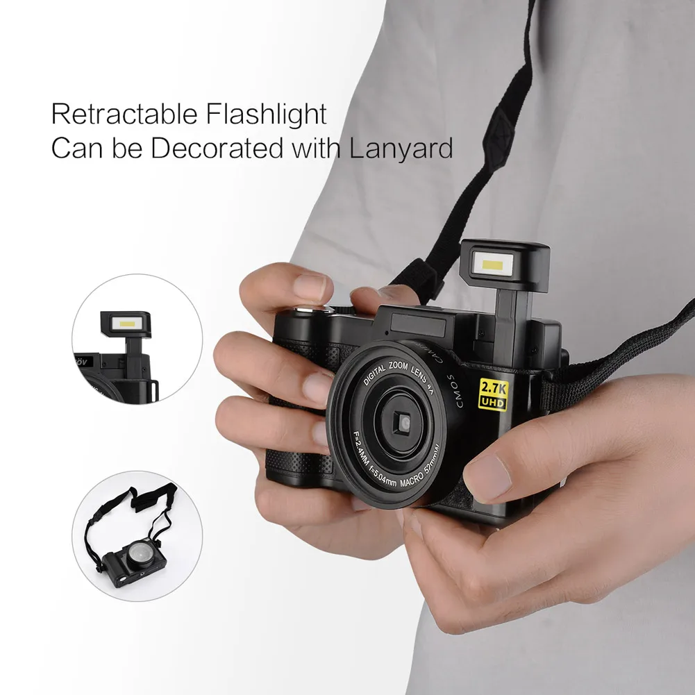 Цифровой Камера видеокамера HD Дисплей 3 дюймов Портативный 4x зум с откидной крышкой с функцией Экран дропшиппинг