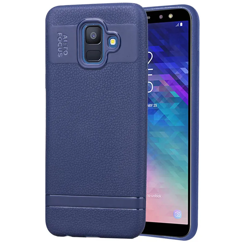 Ultra-Thin Case For Samsung Galaxy A6 A6Plus Case PU Leather Soft Silicone Full Cover For Samsung A6 A6 Plus Matte TPU Case (3)
