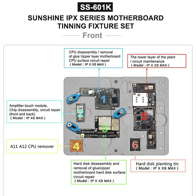 Comprar SUNSHINE g lon SS 601K para iPhone X XS XSMAX placa base de reparación conjunto de accesorios de fijación magnética de doble cara