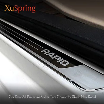 

For Skoda Rapid 2016 2017 2018 Car Scuff Plate Door Sill Protective Trim Welcome Pedal Car Styling