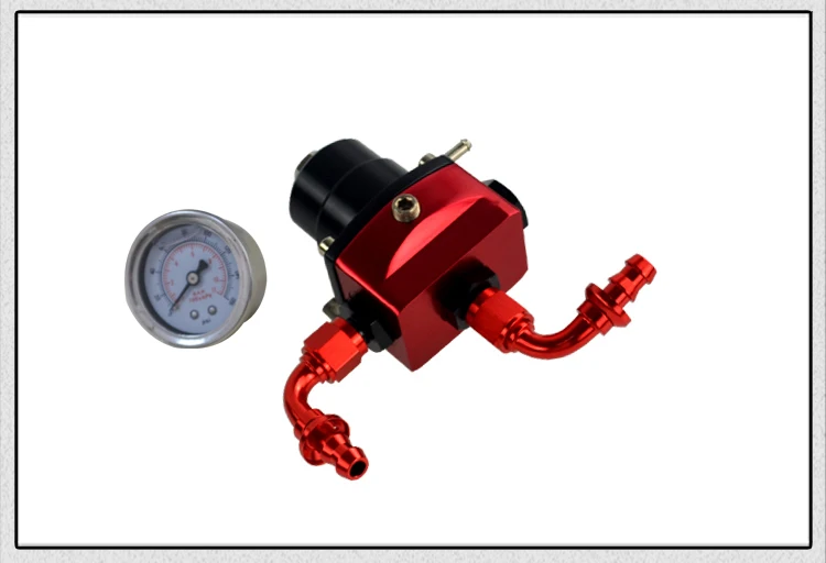 PQY-fpr AN6 фитинг DIY черный и красный EFI регулятор давления топлива Универсальный с 2 шт нажимной замок шланга концевые фитинги