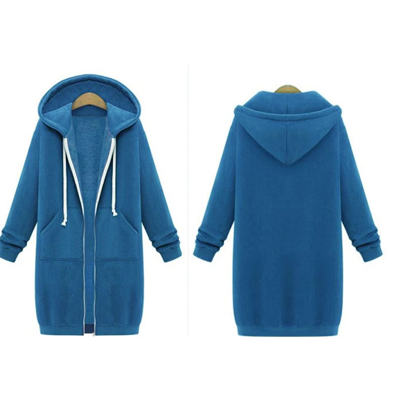 Spring 2019 Hoodie Zipper Long Coat Sweatshirt Women Plus Size 5XL Casual Loose Oversized Jacket Coat Women Hoodies