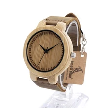 BOBO BIRD D13 Men’s Natural Bamboo Wood Watches Simple Design Men Top Brand Wooden Bamboo Wrist Watches