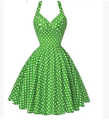 

Women Summer Print Dot Polka Sundress Sleeveless Thin Dress 50S 60S Rockabilly Prom Party Dresses Retro Feminino Vestidos K754