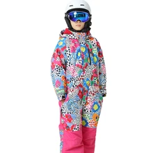 Dollplus/Новинка года; детский лыжный костюм для мальчиков и девочек; водонепроницаемый и ветрозащитный Детский комбинезон; зимний теплый Цельный Детский комплект с капюшоном