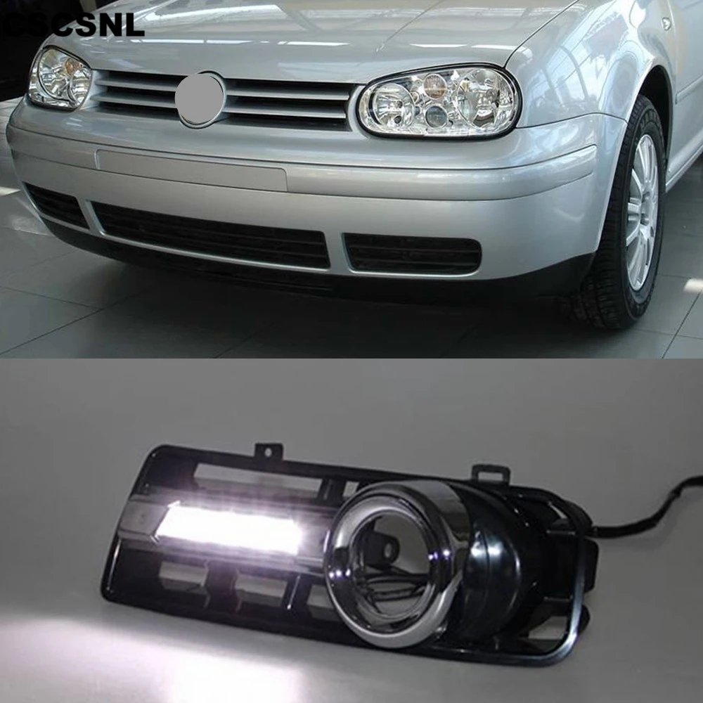 

CSCSNL 1Pair LED DRL Daytime Running light For Volkswagen VW Golf 4 MK4 1998 1999 2000 2001 2002 2003 2004 2005 Fog Lamp cover