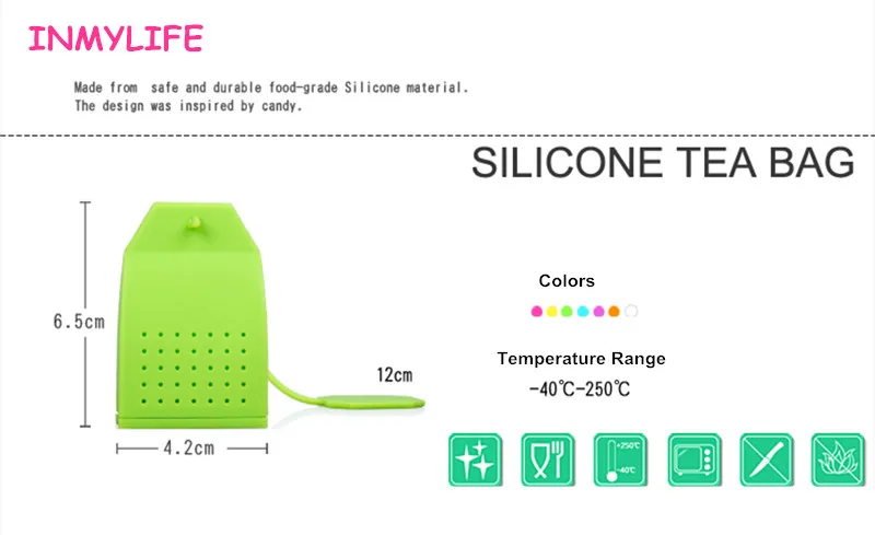 INMYLIFE 10 шт./партия пищевого класса Силиконовые чайные пакетики цветные красочные чайное ситечко травяной чай для заварки Ароматизированный Чай фильтр инструменты случайных цветов