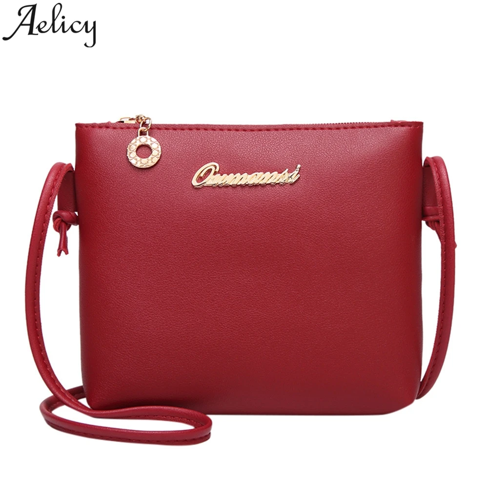 Aelicy النساء 2019 الأزياء بلون جلد Crossbody حقائب كتف حقيبة ساع عملة حقيبة الهاتف المحمول حقيبة Crossbody