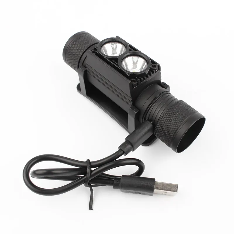 US $14.24 1100LM LED Headlight Mini White Light Head Torch USB Charger 18650 Battery Headlamp Camping Hunting Flashlight