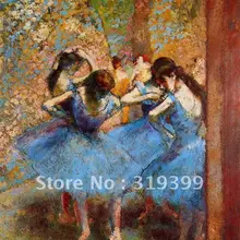 Картина маслом Репродукция на льняном холсте, танцоры в синем цвете от edgar degas, через fedex или DHL, ручная работа, Музее