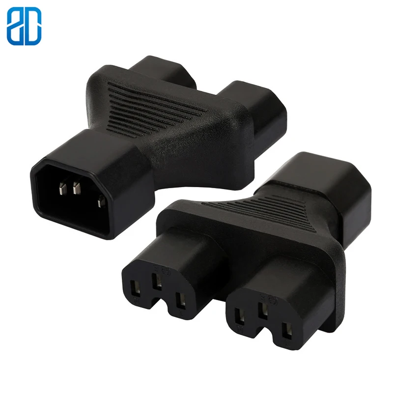 

IEC 320 C14 to 2x C15 Y Split AC Adapter, IEC 3Pole Male to 2x IEC 3Pole Female Power Adapter, C14 to Dual Double C15 Converter
