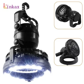 

Portable 2 Mode 18 LED Tent Light 2 In 1 Camping Ceiling Fan Light Hanging Tent Lamp Lantern Outdoor Tent Light Fan