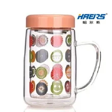 Haers прекрасный двухслойный стеклянный стакан посуда для напитков офисное использование чашка 300 мл