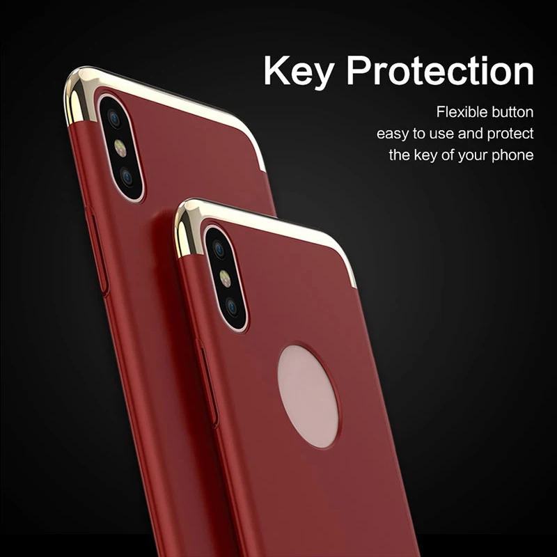 Luxury Plating Design Phone Case For iphone X Fashion Hard Protective Plastic Back Cover Slim Candy Color Cases iphoneX |