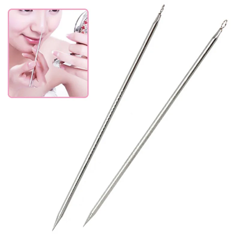 

High Quality 2pcs Silver Blackhead Comedone Remover Acne Blemish Pimple Extractor Tool 88
